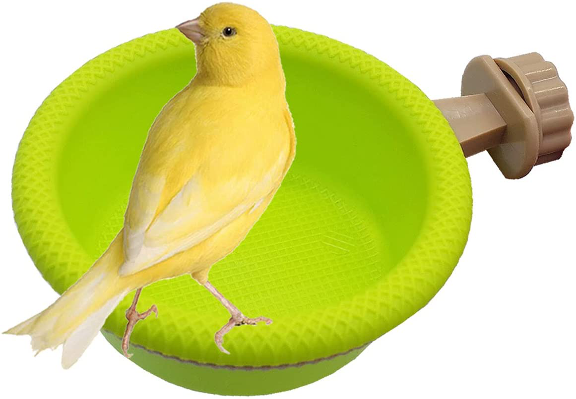 FOIBURELY Multi-Function Caged Bird Bath Bird Cage Parrot Supplies Bathing Tub for Canary Finch Budgerigar，Perch Stand(4.5") Animals & Pet Supplies > Pet Supplies > Bird Supplies > Bird Cages & Stands FOIBURELY   