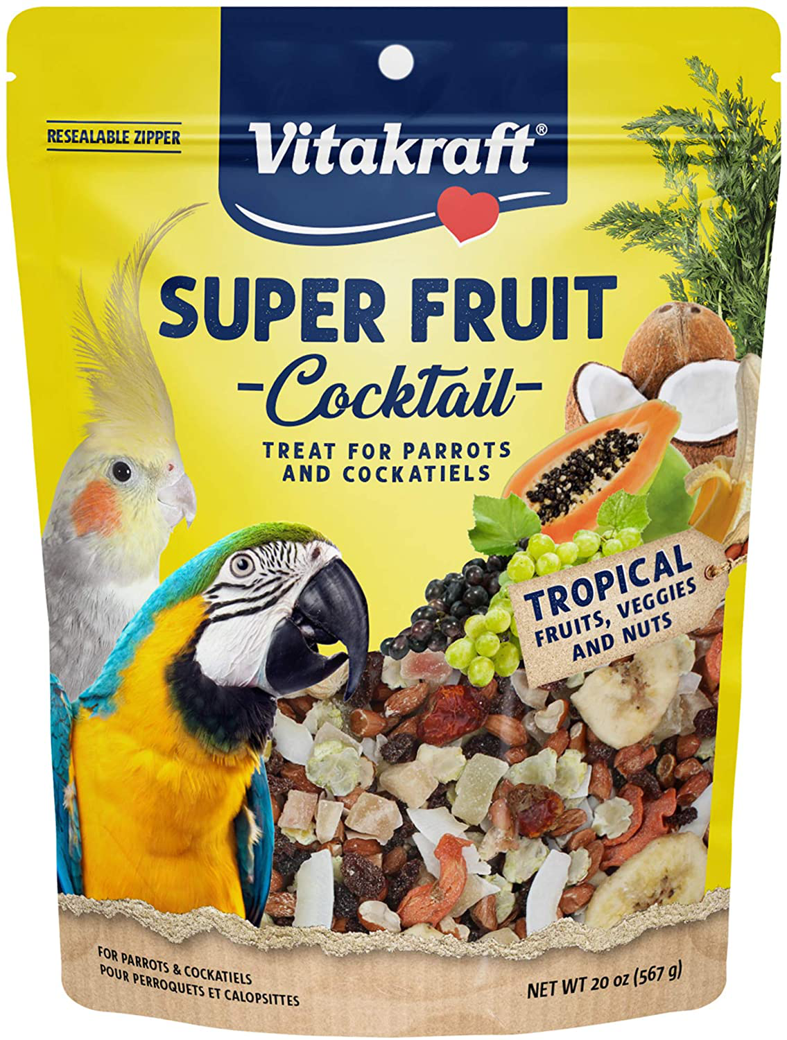 Vitakraft Fresh Super Fruit Cocktail Tropical Treat for Parrots & Birds, 20 Oz Animals & Pet Supplies > Pet Supplies > Bird Supplies > Bird Treats Vitakraft   