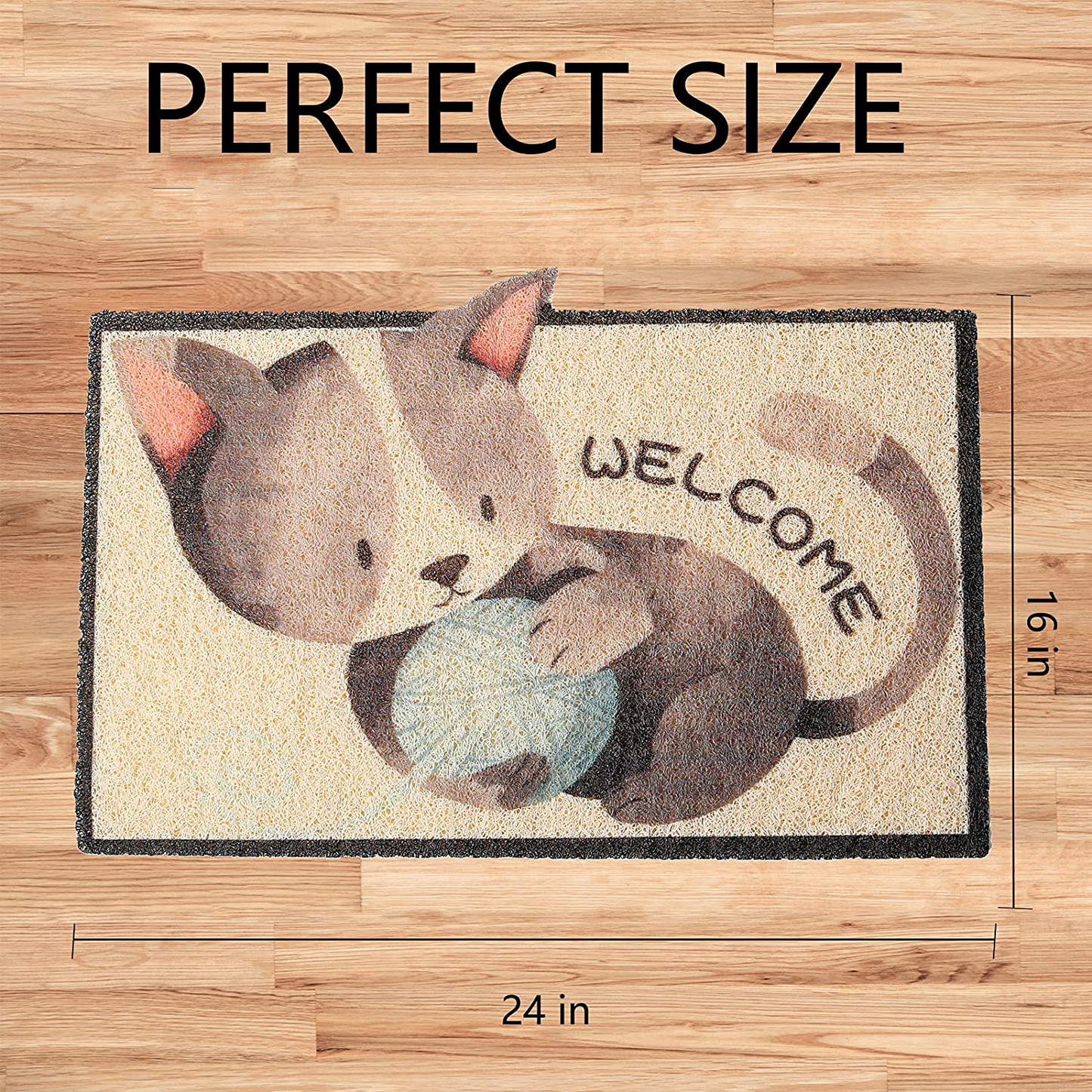 Peteizi Cat Litter Mat Trap, Pet Food Catching Placemat, Super Cute Easy to Clean 24"×16" Large Durable for Cats and Dogs Animals & Pet Supplies > Pet Supplies > Cat Supplies > Cat Litter Box Mats PetEiZi   