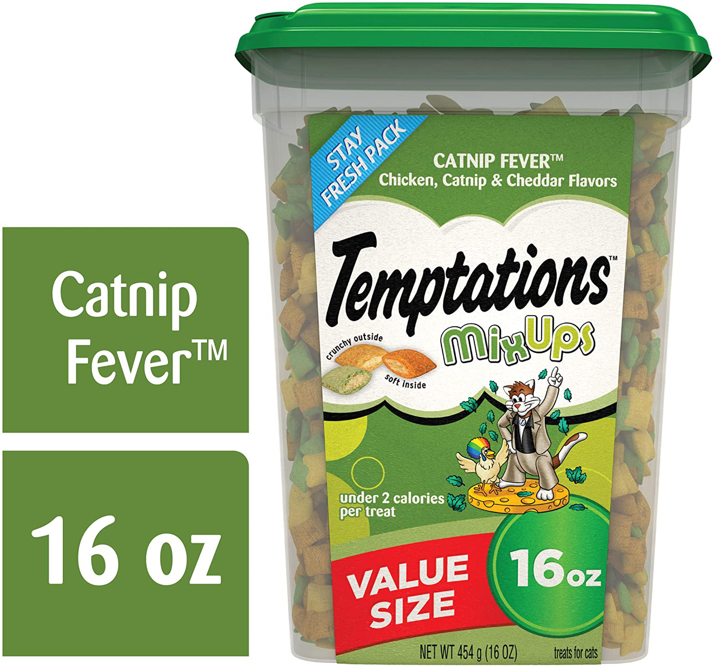 TEMPTATIONS Mixups Crunchy and Soft Cat Treats, 16 Oz., Pouches and Tubs