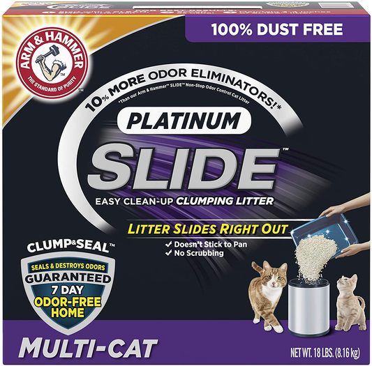 Arm & Hammer Platinum Slide Easy Clean-Up Clumping Cat Litter Animals & Pet Supplies > Pet Supplies > Cat Supplies > Cat Litter Arm & Hammer 18 Pound  