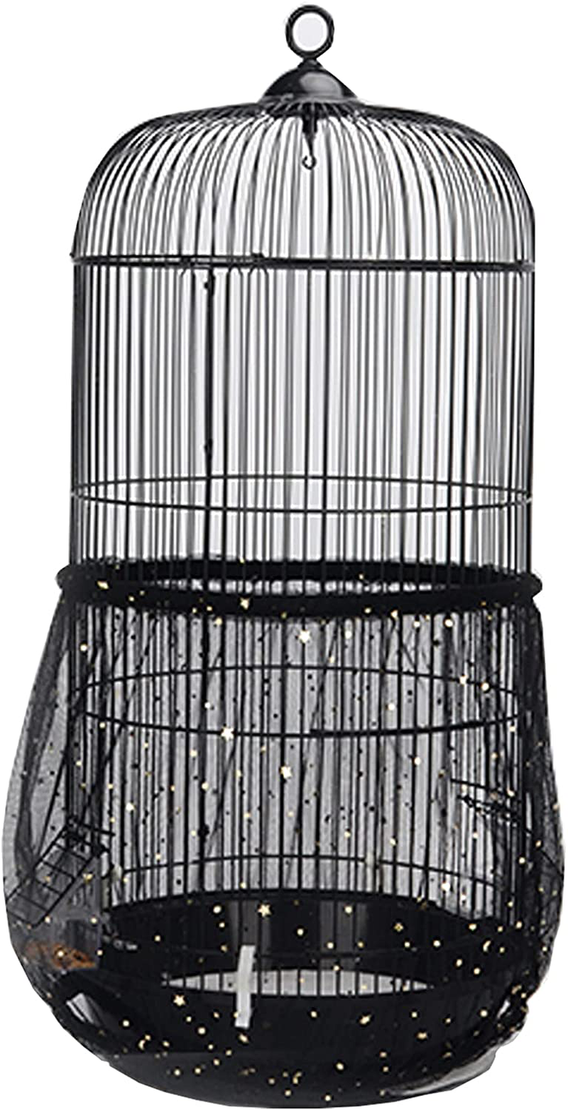 Bonaweite Extra Large Mesh Bird Seed Catcher, Bird Cage Stretchy Guard Cover, Birdcage Nylon Shell Skirt Traps Guards - 29.5” Height Animals & Pet Supplies > Pet Supplies > Bird Supplies > Bird Cage Accessories Bonaweite Black 11.8” Height 
