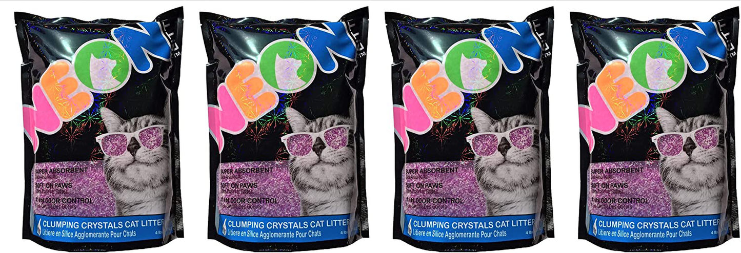 Purple Clumping Crystal Cat Litter, 4 Pound Bag Animals & Pet Supplies > Pet Supplies > Cat Supplies > Cat Litter Neon Fоur Paсk  