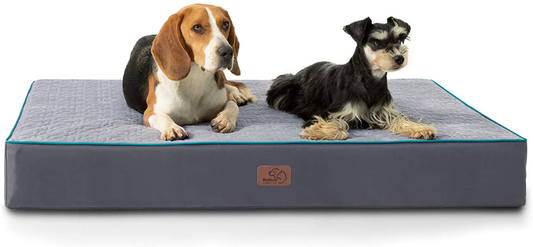 Bedsure Orthopedic Memory Foam Dog Bed for Large Dogs up to 75/100Lbs, (3.5-4 Inches Thick) Pet Bed Mattress with Removable Washable Cover, 2-Layer Pet Mat with Waterproof Lining Dog Beds, Grey Animals & Pet Supplies > Pet Supplies > Dog Supplies > Dog Beds Bedsure Grey Medium 