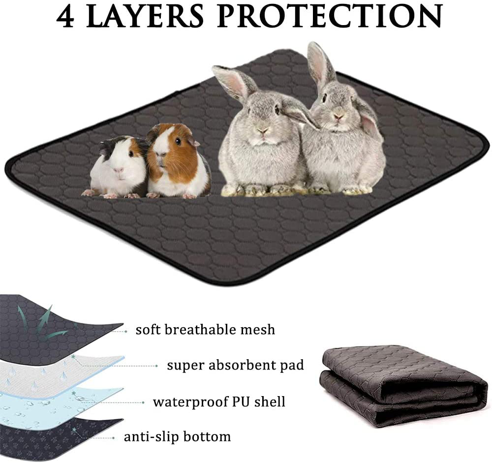 Guinea Pig Fleece Cage Liners, Washable & Reusable Guinea Pig Pee Pads, Waterproof & anti Slip Guinea Pig Bedding for C&C Guinea Pig Cages, Highly Absorbent Pee Pad for Hamsters, Rabbits, Dog, Puppies