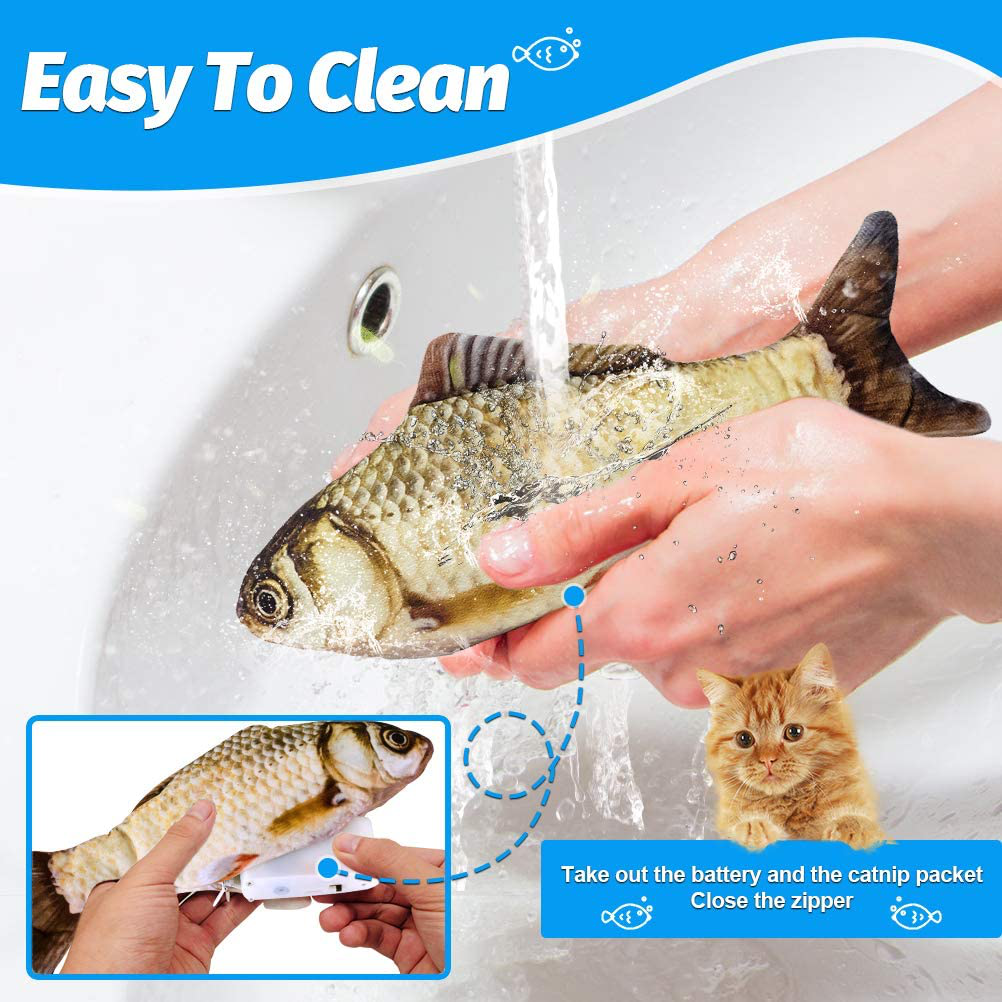 Floppy Fish Cat Toy, Realistic Flopping Fish Cat Toy, Lifetime Replacement, Interactive Cat Toys for Indoor Cats, Kitten Toys, Moving Fish Cat Catnip Toy, Cat Chew Toy, Automatic Cat Kicker Toy Animals & Pet Supplies > Pet Supplies > Cat Supplies > Cat Toys FAYOGOO   