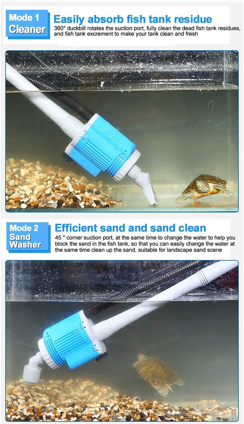 UPETTOOLS Aquarium Gravel Cleaner - Electric Automatic Removable Vacuum Water Changer Sand Algae Cleaner Filter Changer 110V/28W Animals & Pet Supplies > Pet Supplies > Fish Supplies > Aquarium Fish Nets UPETTOOLS   