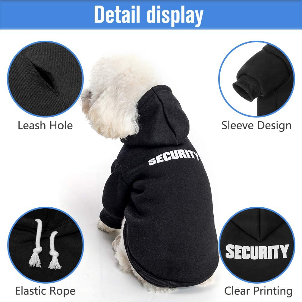 Dog Hoodie Pet Clothes - Security Printed Pet Sweaters with Hat Soft Cotton Coat Winter for Small Medium Large Dogs Cats Animals & Pet Supplies > Pet Supplies > Dog Supplies > Dog Apparel SCENEREAL   