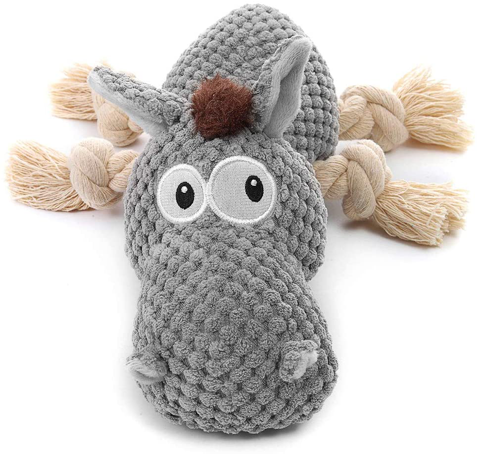 Sedioso Stuffed Dog Toys, Tug of War Plush Dog Toy for Large Breed, Cute Squeaky Dog Toys with Crinkle Paper, Dog Chew Toys for Puppy, Small, Middle, Big Dogs Animals & Pet Supplies > Pet Supplies > Dog Supplies > Dog Toys Sedioso Grey(Donkey)  