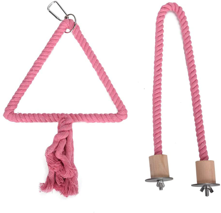 QBLEEV Bird Cage Rope Stands Conure Parrot Perches Swing Toys Play Set Birdcage Playground Play Gym Accessories for Parakeet Cockatiels Lovebirds African Grey(Cage Not Included) Animals & Pet Supplies > Pet Supplies > Bird Supplies > Bird Gyms & Playstands QBLEEV   