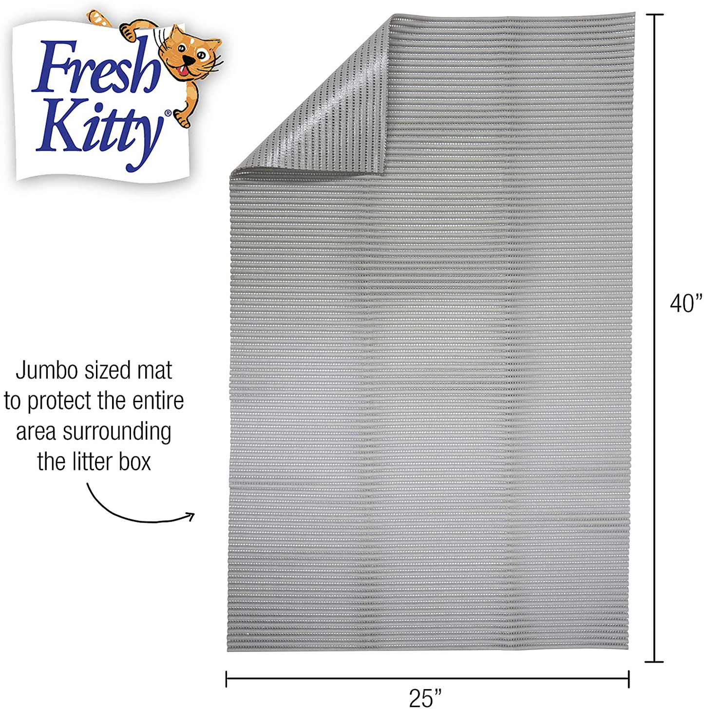 Fresh Kitty Durable XL Jumbo Foam Litter Mat – Phthalate and BPA Free, Water Resistant, Traps Litter from Box, Scatter Control, Easy Clean Mats – Gray, Model Number: 9051 Animals & Pet Supplies > Pet Supplies > Cat Supplies > Cat Litter Box Mats Fresh Kitty   