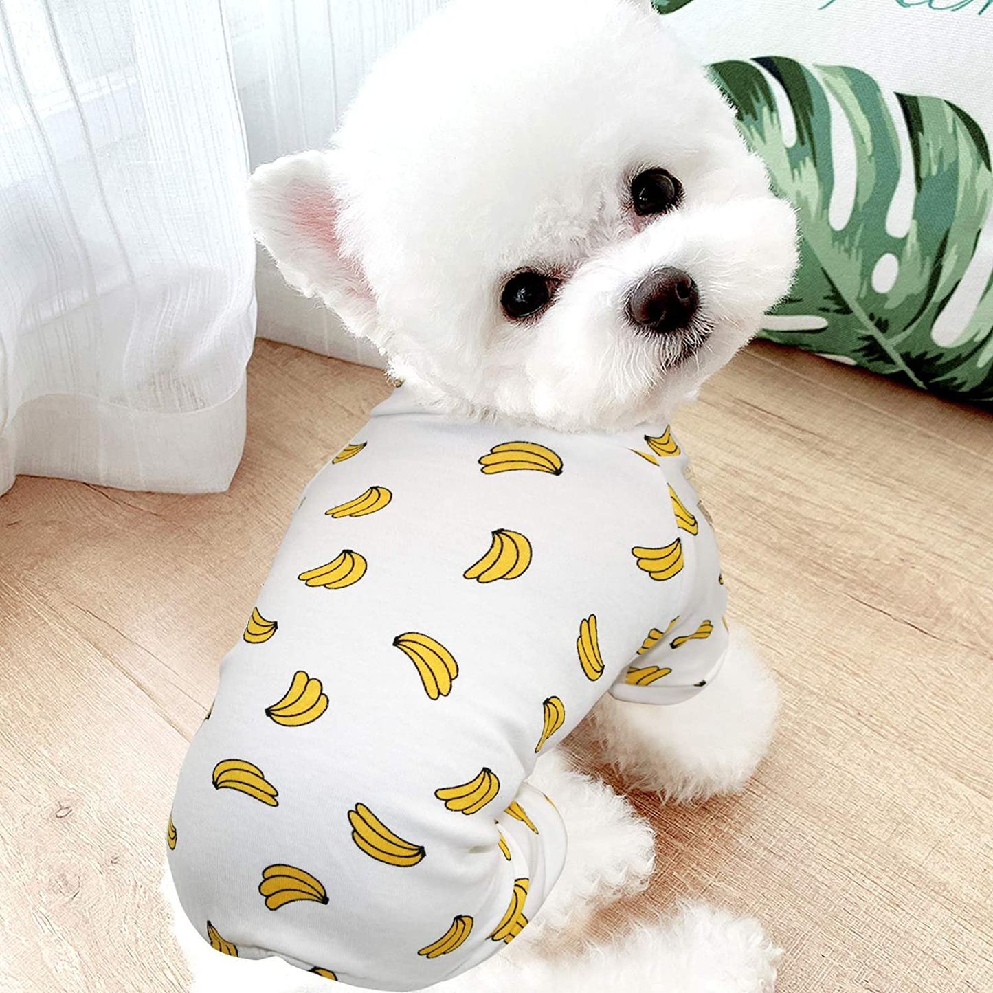 HYLYUN Puppy Pajamas 2 Packs - Adorable Puppy Clothes Soft Dog Pajamas Cotton Puppy Rompers Pet Jumpsuits Cozy Bodysuits for Small Dogs
