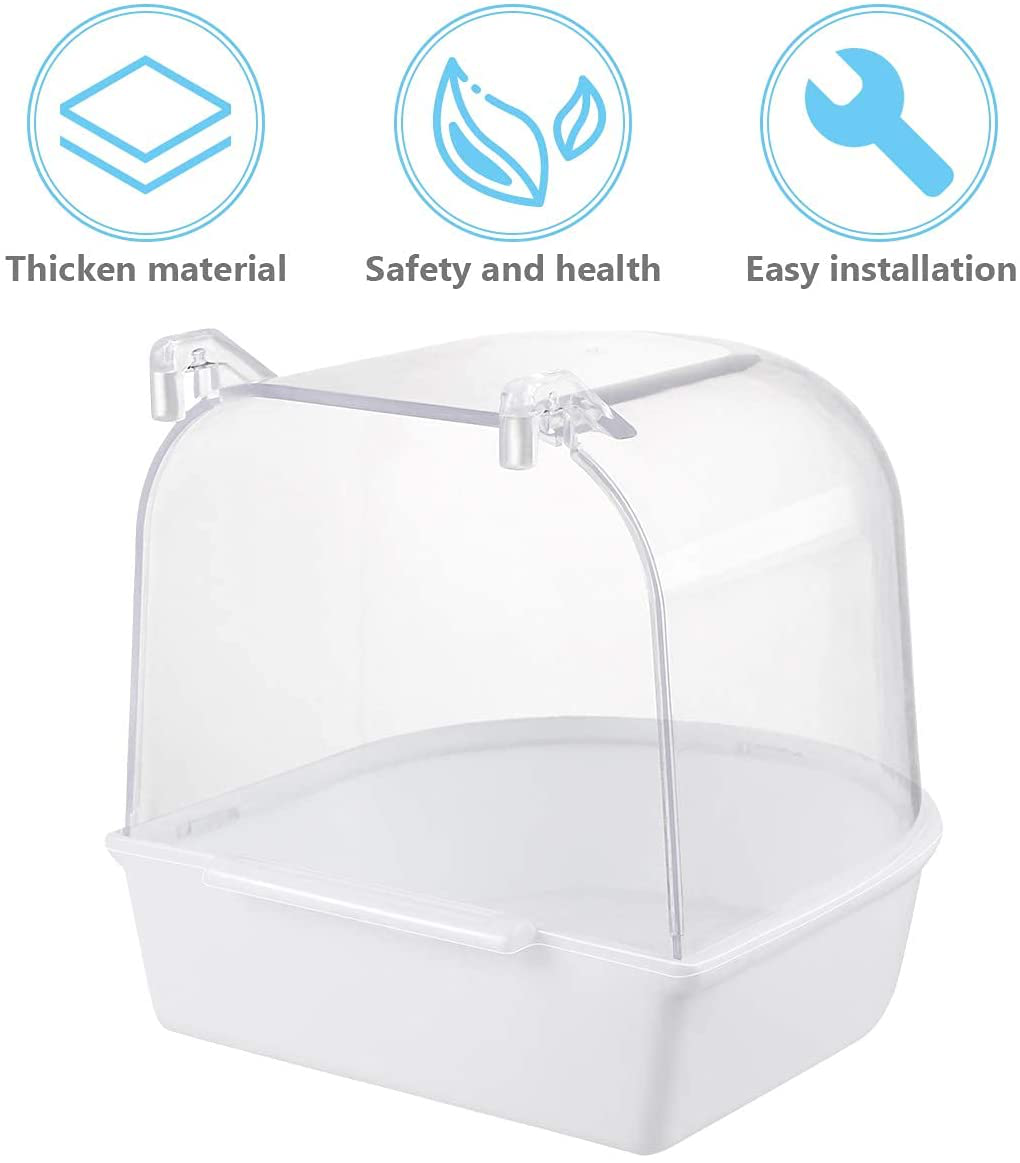 UEETEK Caged Bird Bath Multi Cage Bird Bath Covered for Small Brids Canary Budgies Parrot (Random Color) Animals & Pet Supplies > Pet Supplies > Bird Supplies > Bird Cages & Stands UEETEK   