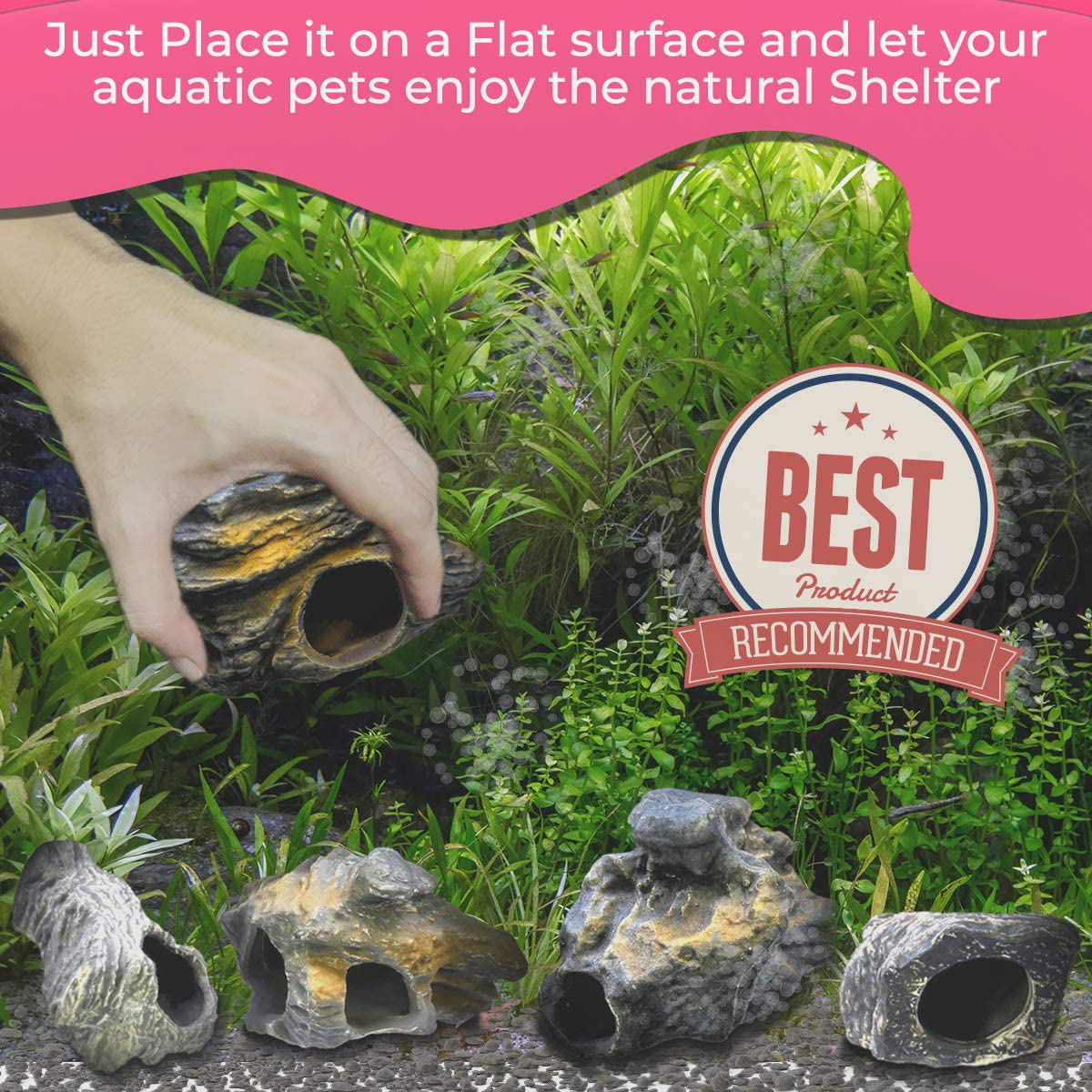 CORISRX BEST of YOUR LIFESTYLE DR. Moss Cichlid Stone 5 Pc Luxury Set - Ceramic Rock Cave Aquarium Decorations - Fish Tank Decor Animals & Pet Supplies > Pet Supplies > Fish Supplies > Aquarium Decor CORISRX BEST OF YOUR LIFESTYLE   