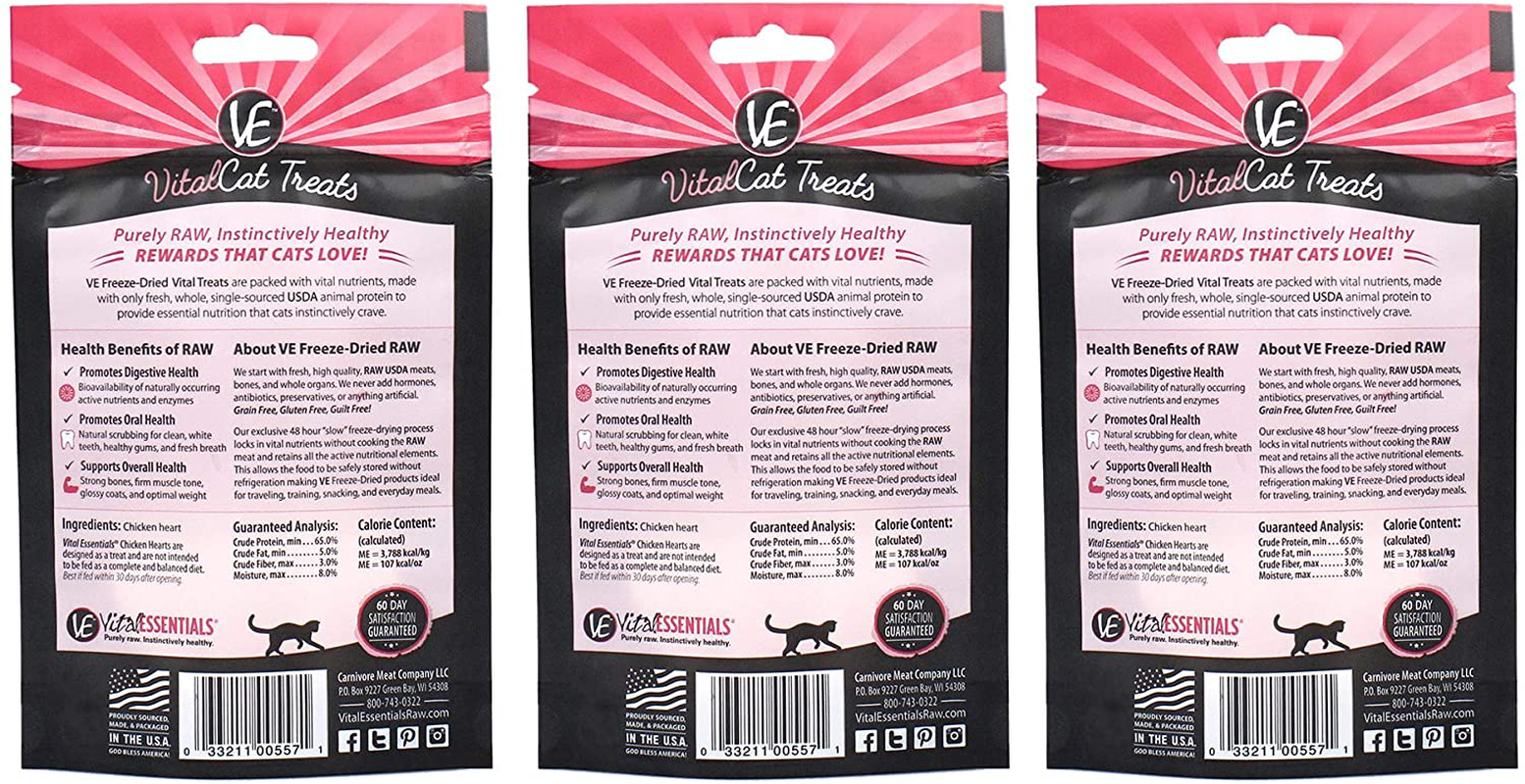 Vital Essentials Vital Cat Freeze-Dried Grain Free Limited Ingredient Cat Treats - 3 Pack Animals & Pet Supplies > Pet Supplies > Cat Supplies > Cat Treats Vital Essentials   