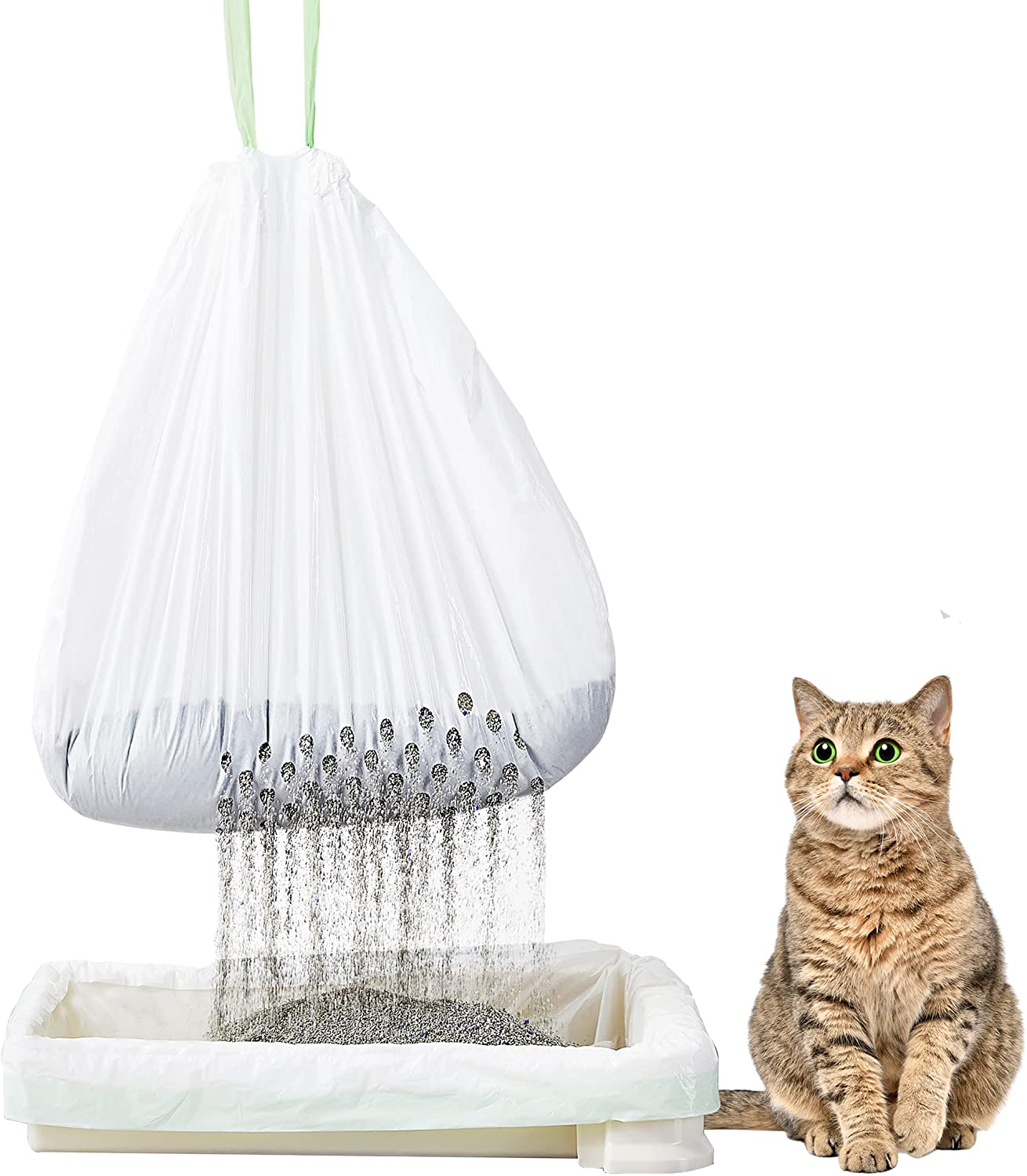 Suhaco Cat Sifting Litter Box Liners 14 Medium Disposable Cats Litter Pan Liner Bag with Drawstring (14S) Animals & Pet Supplies > Pet Supplies > Cat Supplies > Cat Litter Box Liners Suhaco 14S  