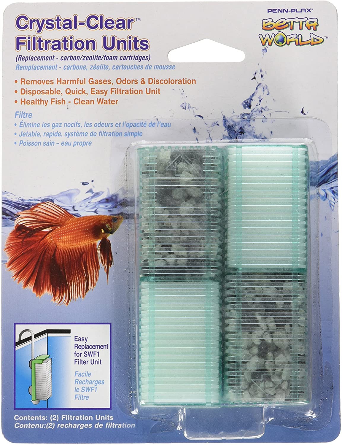 Penn-Plax Small World Aquarium Filter, Filter Kit, and Replacement Media Cartridges (Bio Sponge, Carbon, and Zeolite Crystals) – Safe for Freshwater and Saltwater Setups Animals & Pet Supplies > Pet Supplies > Fish Supplies > Aquarium Filters Monster Pets   
