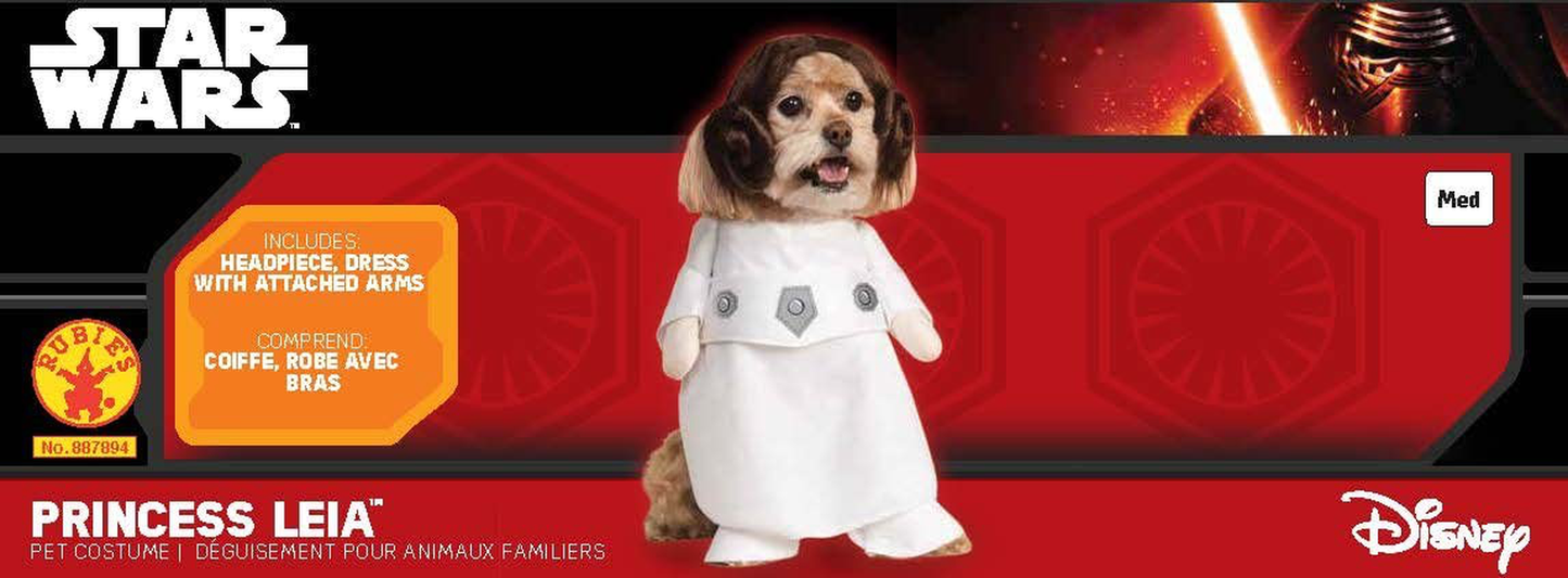 Rubies Costume Star Wars Collection Pet Costume, Princess Leia Animals & Pet Supplies > Pet Supplies > Cat Supplies > Cat Apparel Rubies Decor   