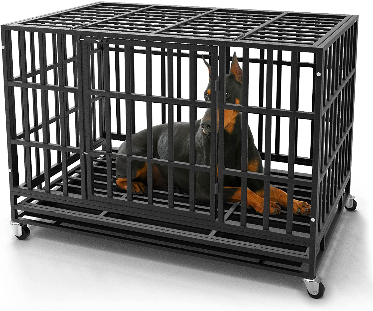 Otaid Cage indestructible pour chien robuste de 48 pouces avec roues, – KOL  PET