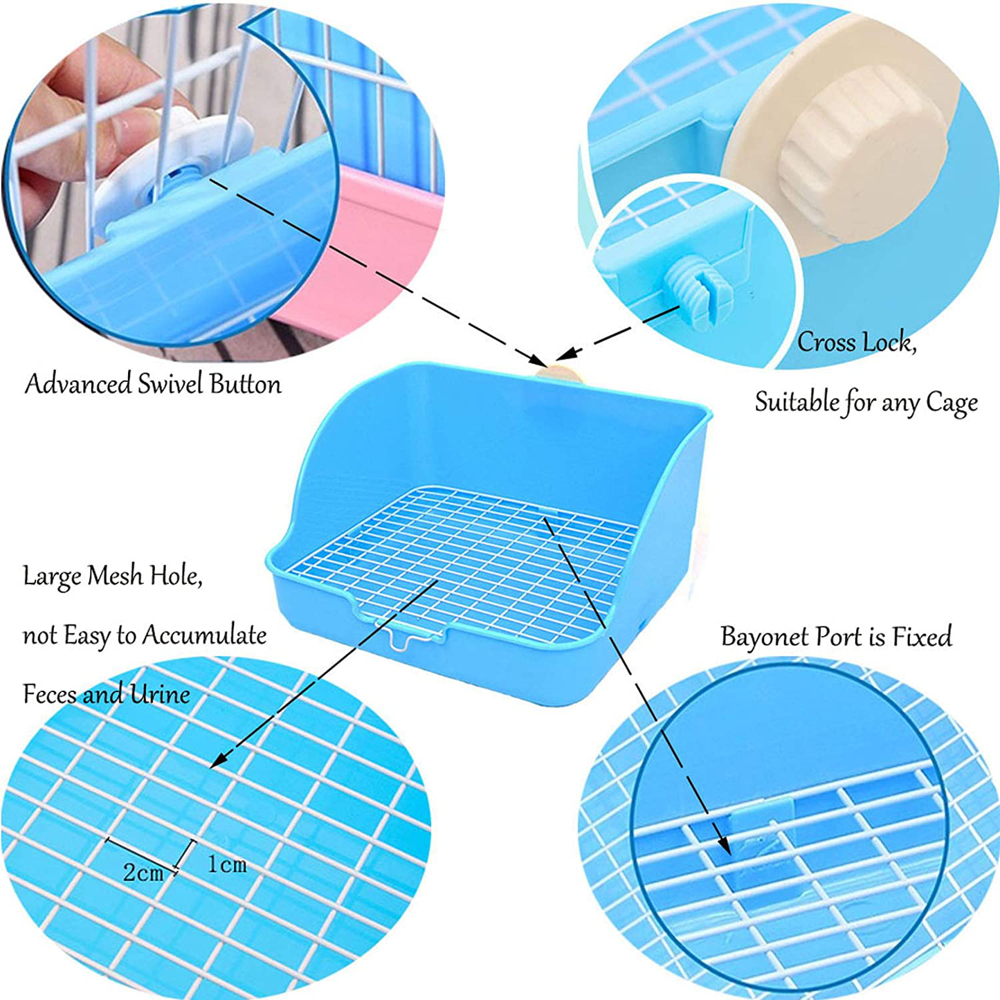 Rabbit Litter Box Small Animal Toilet Bunny Water Bottle 17Oz Hanging Water Fountain Automatic Dispenser Square Cage Bedding Box Rat Potty Trainer Corner Pet Pan for Guinea Pigs,Chinchilla,Ferret Animals & Pet Supplies > Pet Supplies > Small Animal Supplies > Small Animal Bedding Hamiledyi   