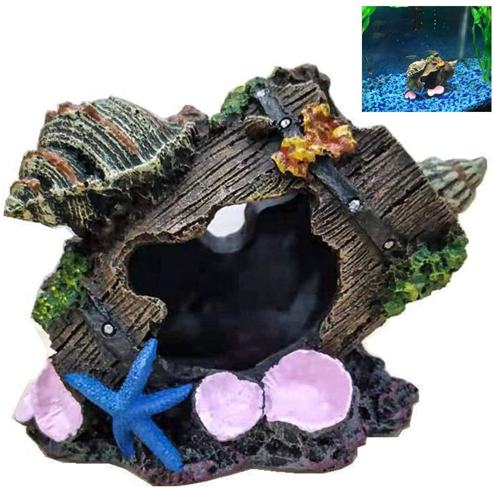 Fazhongfa Aquarium Decorations Castle and Robot Dog Fish Tank Decor for Betta Toys Small and Medium Resin Fish Accessories Hideouts Cave Hide House Ornament Backgrounds Decoration Animals & Pet Supplies > Pet Supplies > Fish Supplies > Aquarium Decor fazhongfa style 3 - Small  