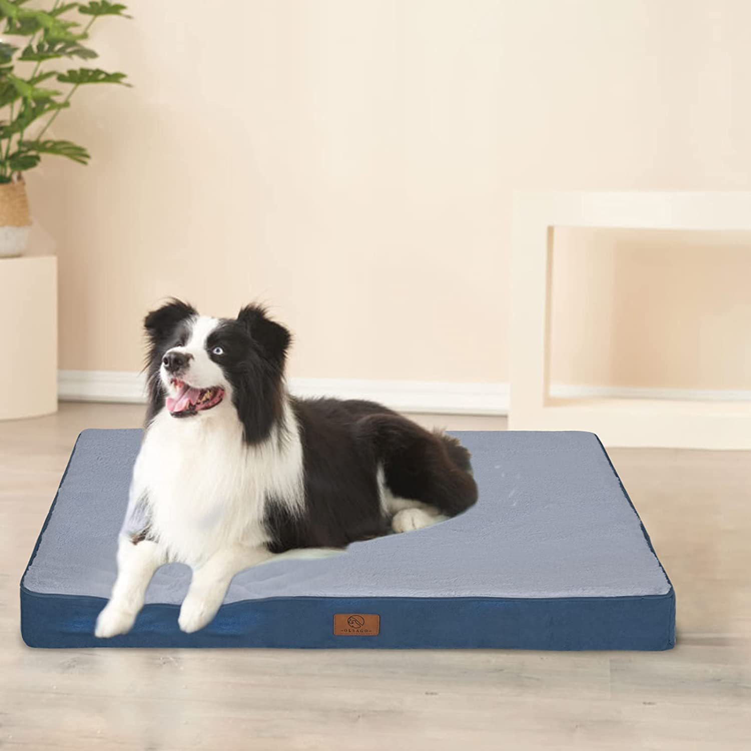 OLSAGO Large Dog Beds for Large Dogs, Egg-Crate Foam Dog Bed for Crate with Removable Washable Cover, Large Pet Bed Mat with Non-Slip Bottom Animals & Pet Supplies > Pet Supplies > Dog Supplies > Dog Beds OLSAGO   