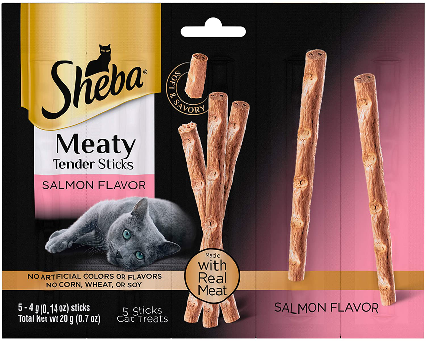 Sheba Meaty Tender Sticks Cat Treats, Pack of 10 Animals & Pet Supplies > Pet Supplies > Cat Supplies > Cat Treats Sheba Treats Salmon  