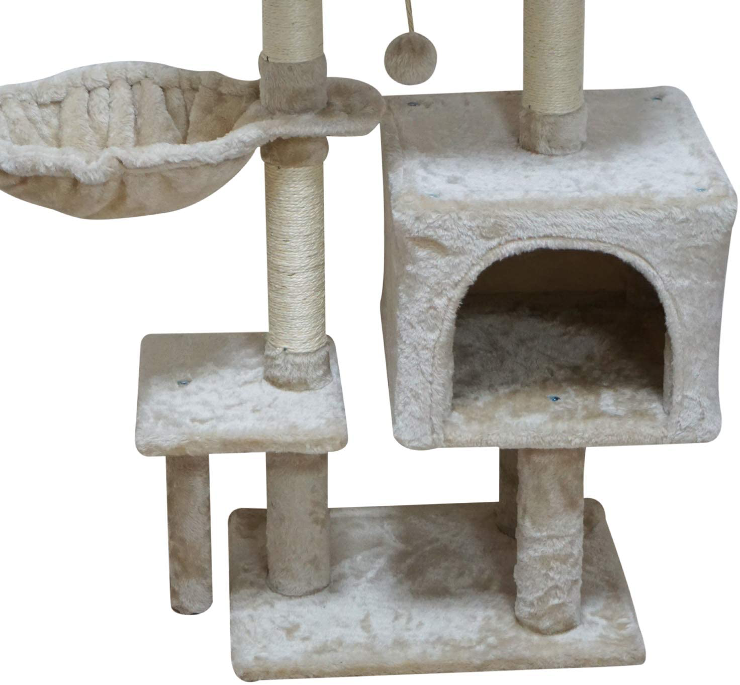 FISH&NAP Cat Tree Cat Tower Cat Condo Sisal Scratching Posts with Jump Platform Cat Furniture Activity Center Play House Grey Animals & Pet Supplies > Pet Supplies > Cat Supplies > Cat Furniture FISH&NAP   