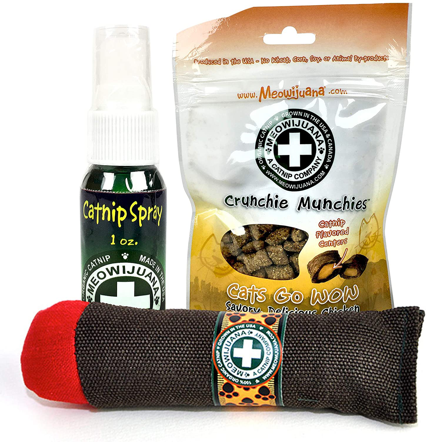 Meowijuana | Crunchie Munchie Bundles | Organic Catnip Center | Grown in the USA | Promotes Cat Health | High Potency Cat Treats | Feline and Cat Lover Approved Animals & Pet Supplies > Pet Supplies > Cat Supplies > Cat Treats Meowijuana Feline Good Bundle  