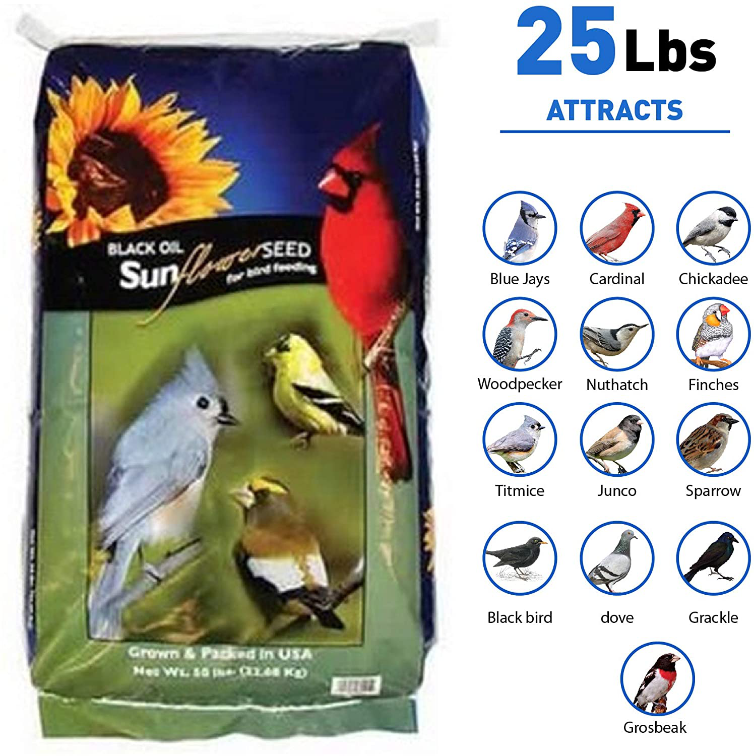 Easygoproducts Black Oil Sunflower Bird Seed Food – Wild Birds, Cardinals, Squirrels and Much More Animals & Pet Supplies > Pet Supplies > Bird Supplies > Bird Food EasyGoProducts   