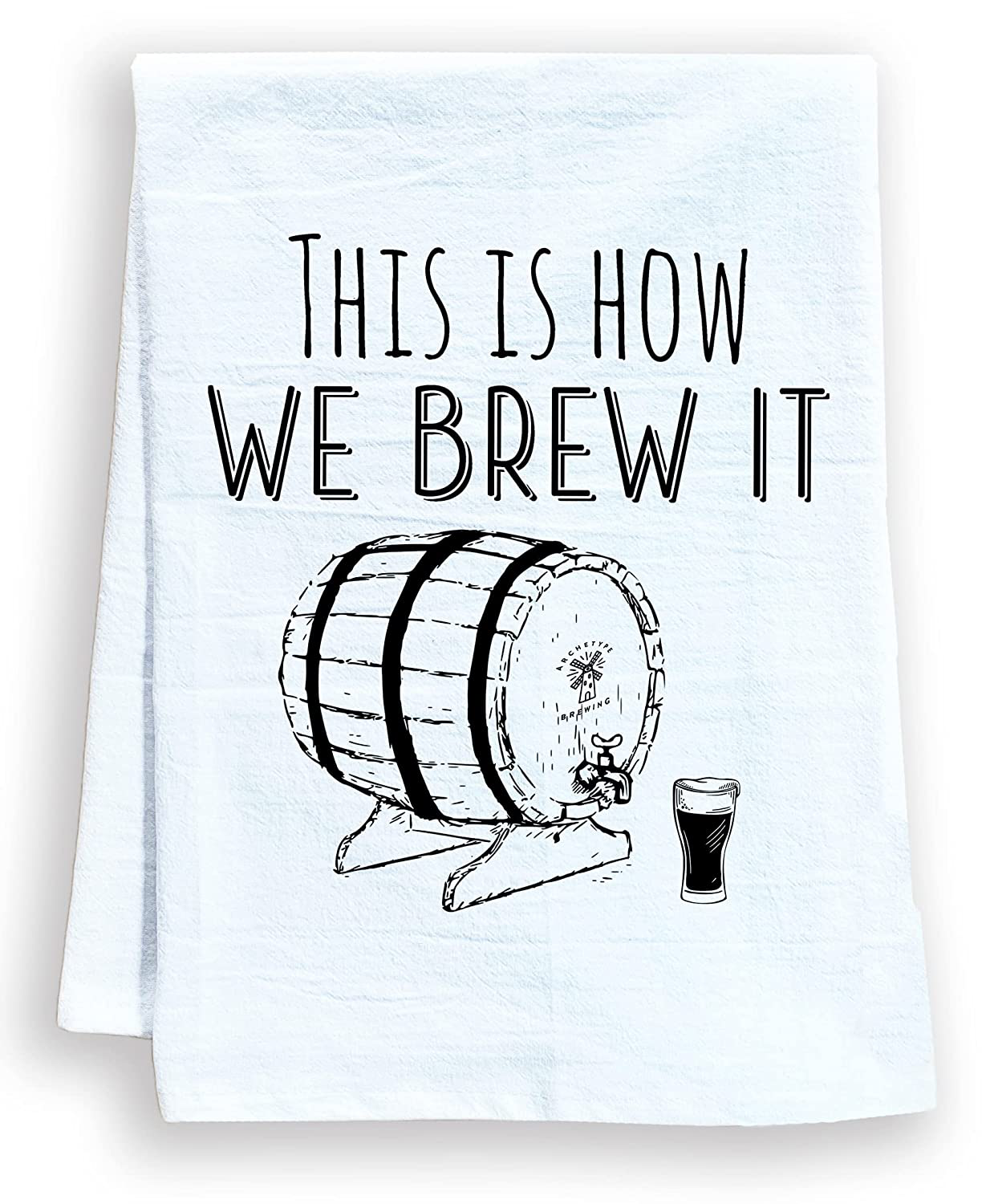Funny Kitchen Towel, I Need a Huge Margarita, Flour Sack Dish Towel, Sweet Housewarming Gift, White Animals & Pet Supplies > Pet Supplies > Small Animal Supplies > Small Animal Food Moonlight Makers White This is How We Brew It 