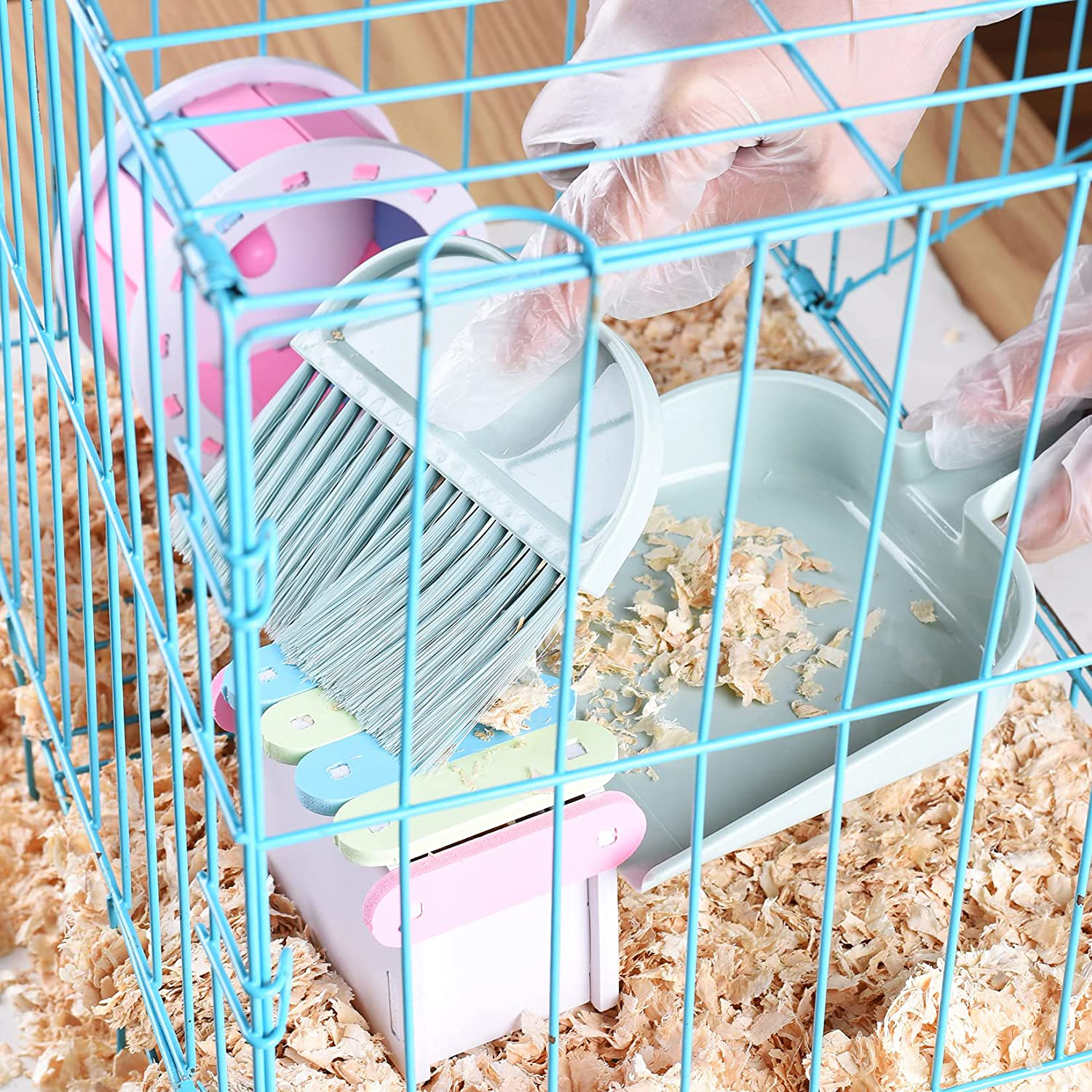 UNMOT Pet Cage Cleaner Set for Rabbit Cages Guinea Pig Hamster Cat Ferret Birds Parrot Chinchilla for Small Animals Pet Playpen Bedding Cleaning Brush Dustpan and Broom Foam Sponge Animals & Pet Supplies > Pet Supplies > Small Animal Supplies > Small Animal Bedding UNMOT   