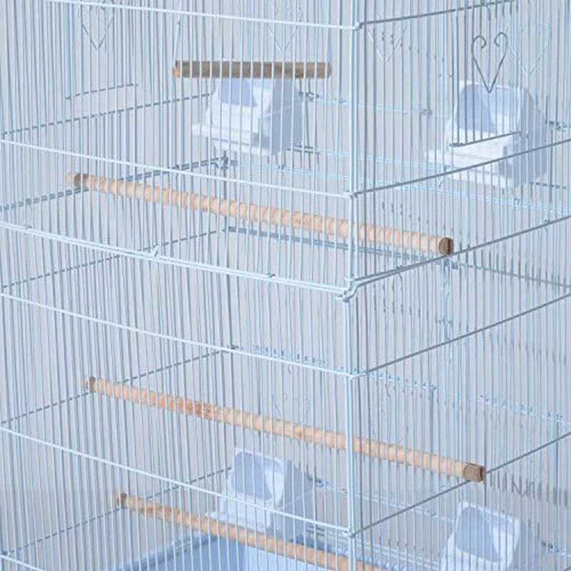 Pawhut 63" Metal Indoor Bird Cage Starter Kit with Detachable Rolling Stand, Storage Basket, and Accessories, White Animals & Pet Supplies > Pet Supplies > Bird Supplies > Bird Cages & Stands PawHut   