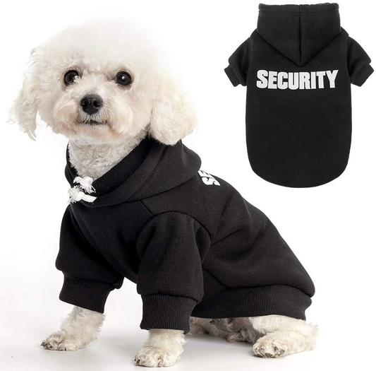 Dog Hoodie Pet Clothes - Security Printed Pet Sweaters with Hat Soft Cotton Coat Winter for Small Medium Large Dogs Cats Animals & Pet Supplies > Pet Supplies > Dog Supplies > Dog Apparel SCENEREAL X-Small  