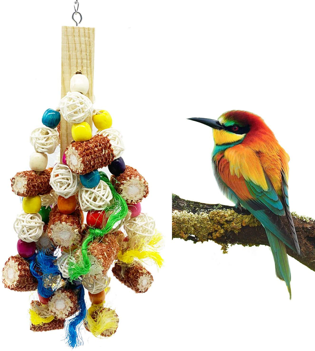 Deloky Bird Block Knots Tearing Toy -Natural Corn Cob Parrot Chewing Toy Suggested for Macaws Cokatoos,Parakeets, Conures, African Grey and a Variety of Amazon Parrots Animals & Pet Supplies > Pet Supplies > Bird Supplies > Bird Toys Deloky   