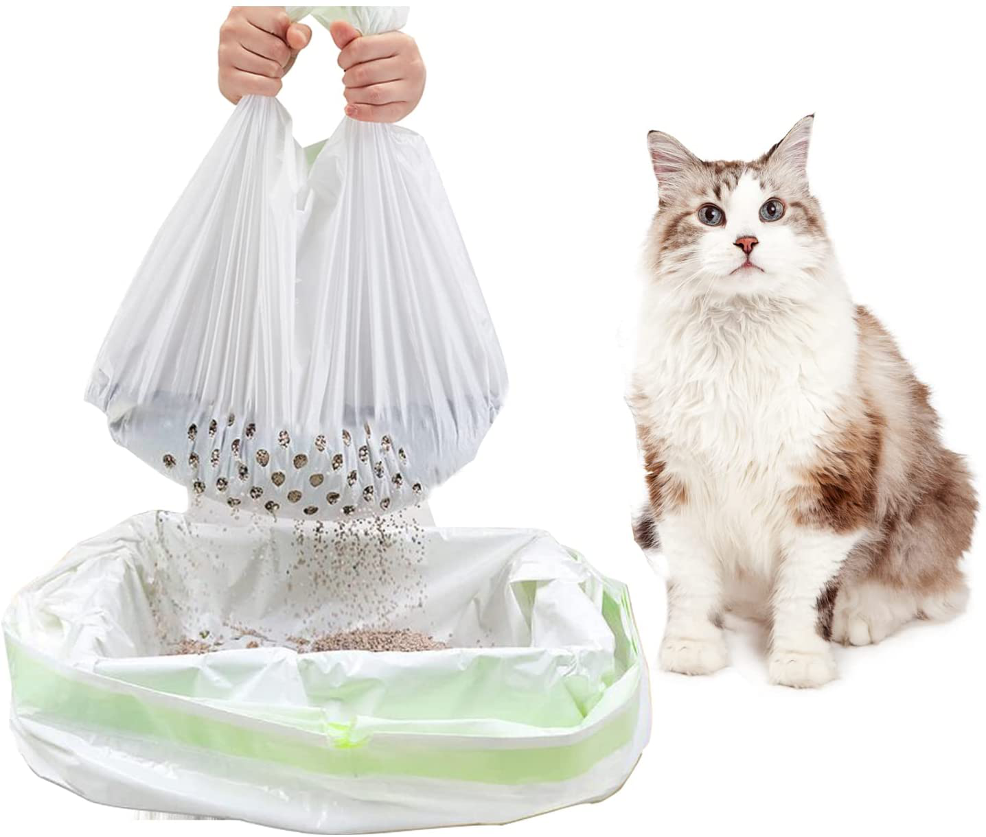 Suhaco Sifting Cat Litter Box Liners, Litter Pan Disposable Bags, 2 Mil Thickened Cat Litter Liners with Drawstring, Weekly 7 Pack Litter Bags for Easy Cleaning (L (Pack of 28)) Animals & Pet Supplies > Pet Supplies > Cat Supplies > Cat Litter Box Liners Suhaco L (Pack of 14)  
