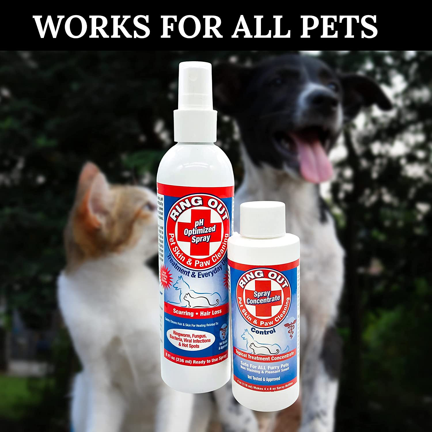 Ring Out - Pet Skin & Paw Cleaning Combo Set - Control & Help Ringworm | Recovery, Itch Calming Spray & Shampoo for Dog, Cat, All Pets. Gentle & Highly Effective for Skin (Empty Applicator Bottle) Animals & Pet Supplies > Pet Supplies > Small Animal Supplies > Small Animal Treats FlexTran   