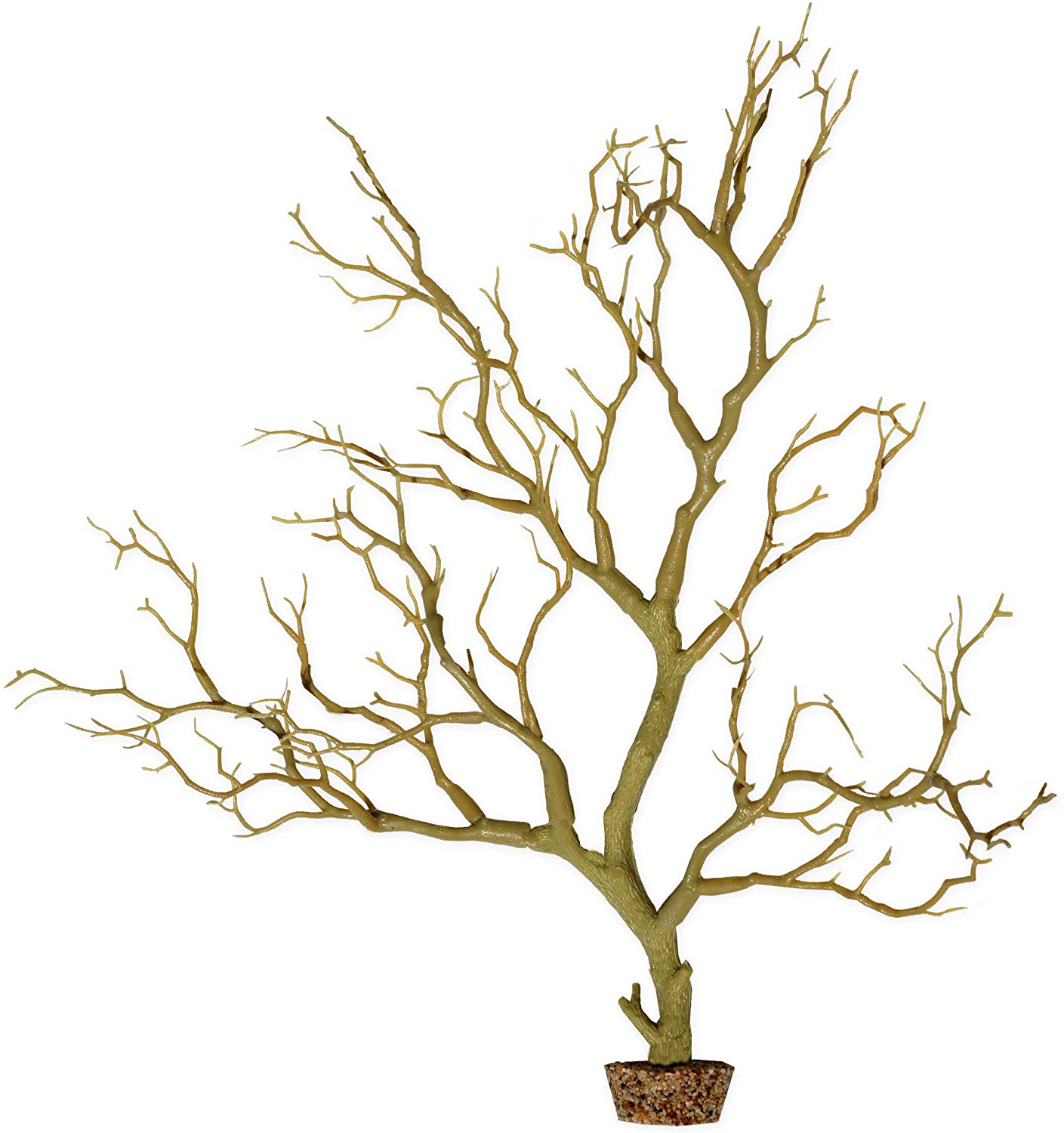 CURRENT USA Manzanita Branch 22-Inch Tall with Weighted Base, Molded Aquarium Décor Animals & Pet Supplies > Pet Supplies > Fish Supplies > Aquarium Decor CURRENT Sandy Tan  