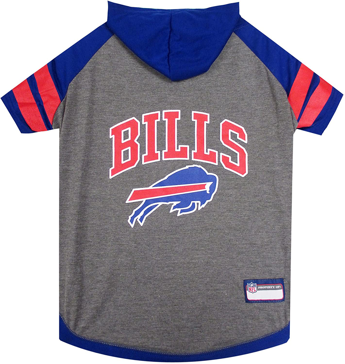 NFL HOODIE TEE for DOGS & CATS. | Football Dog Hoody Tee Shirt Available in All 32 NFL Teams! | Cuttest Sports Hooded Pet Shirt! Available in LARGE, MEDIUM, SMALL & X-SMALL with Your Favorite Team Name! Animals & Pet Supplies > Pet Supplies > Cat Supplies > Cat Apparel Pets First Buffalo Bills XS 