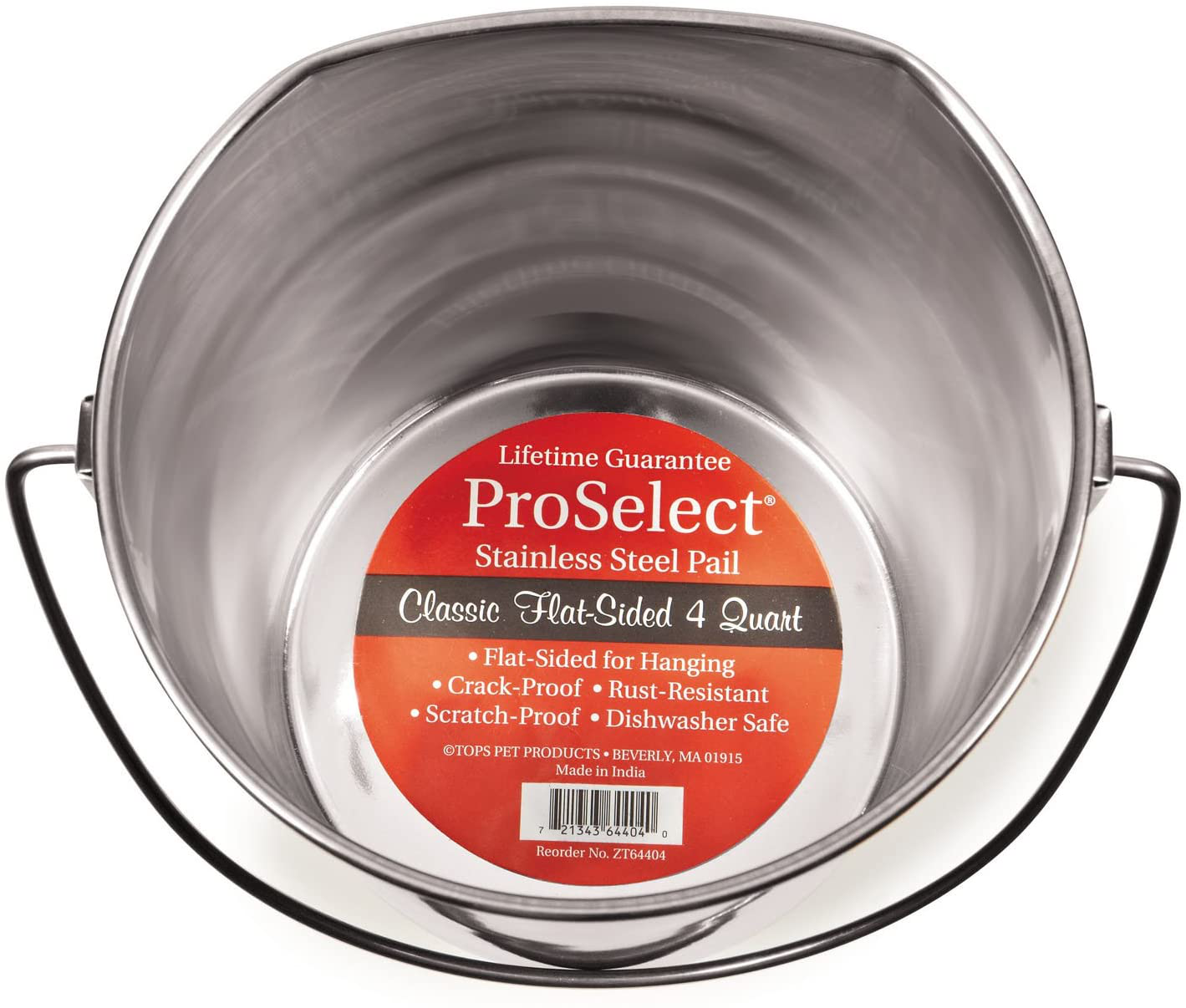 Proselect Stainless Steel Flat Sided Pet Pail Animals & Pet Supplies > Pet Supplies > Dog Supplies > Dog Kennels & Runs Pro Select   