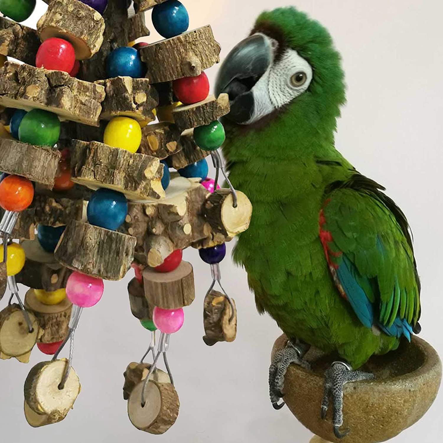 Kathson Natural Parrot Chewing Toys Wood Bird Toy Hanging Parakeet Hammock Cage Accessories Cuttlebone Beak Grinding for Parrots Cockatoos African Grey Cockatiels Conure Eclectus Budgies 2PCS Animals & Pet Supplies > Pet Supplies > Bird Supplies > Bird Toys kathson   