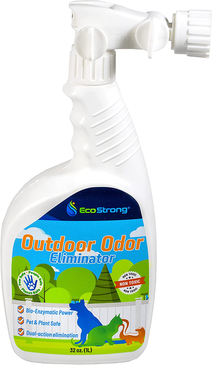 Eco Strong Outdoor Odor Eliminator | outside Dog Urine Enzyme Cleaner – Powerful Pet, Cat, Animal Scent Deodorizer | Professional Strength for Yard, Turf, Kennels, Patios, Decks