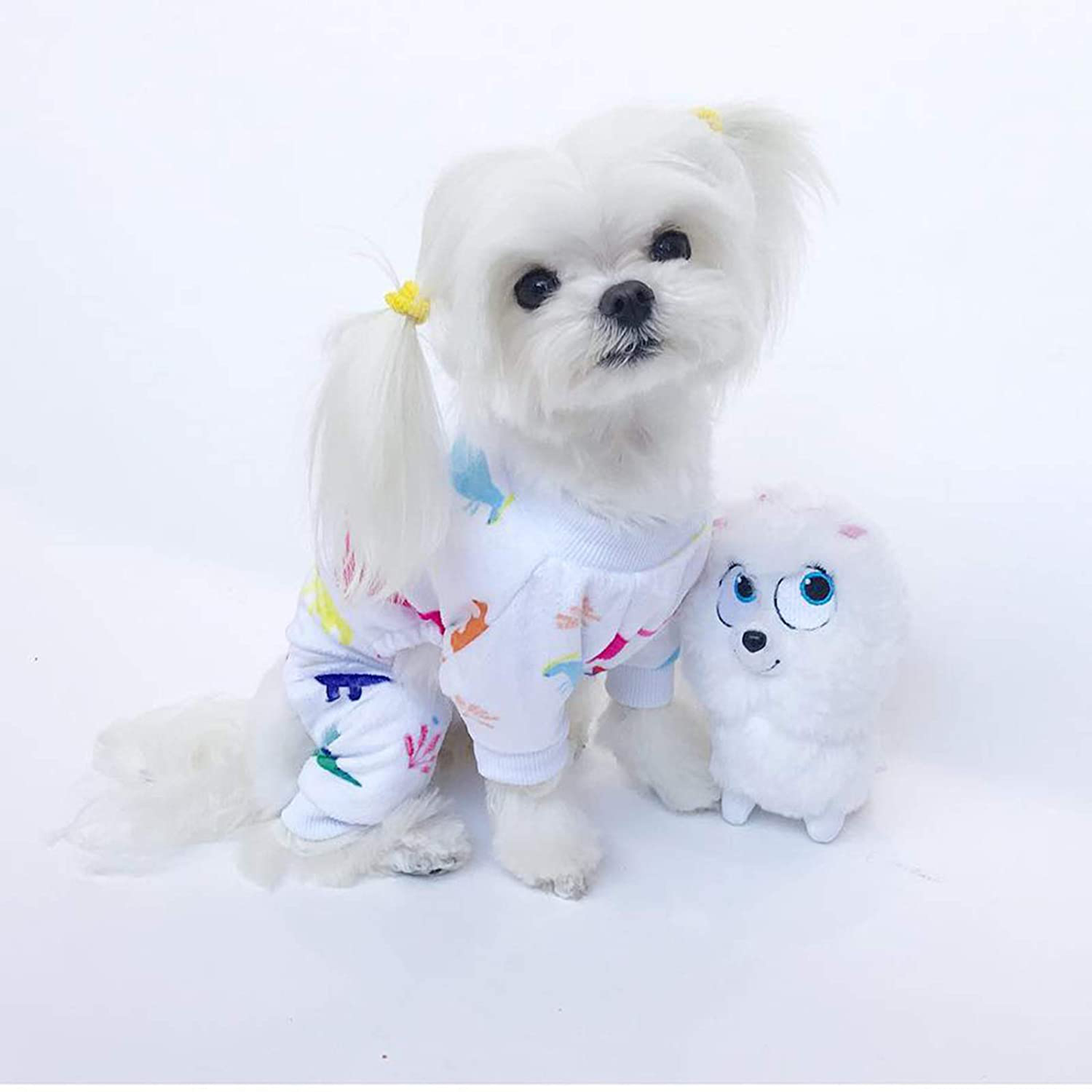 Cutebone Soft Puppy Pajamas Cute Dog Pjs Jumpsuit Pet Clothes Apparel