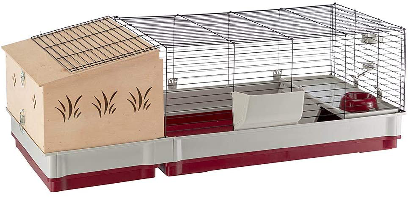 Ferplast Krolik Rabbit Cage | Extra-Large Rabbit Cage W/Wood or Wire Hutch | Rabbit Cage Includes All Accessories