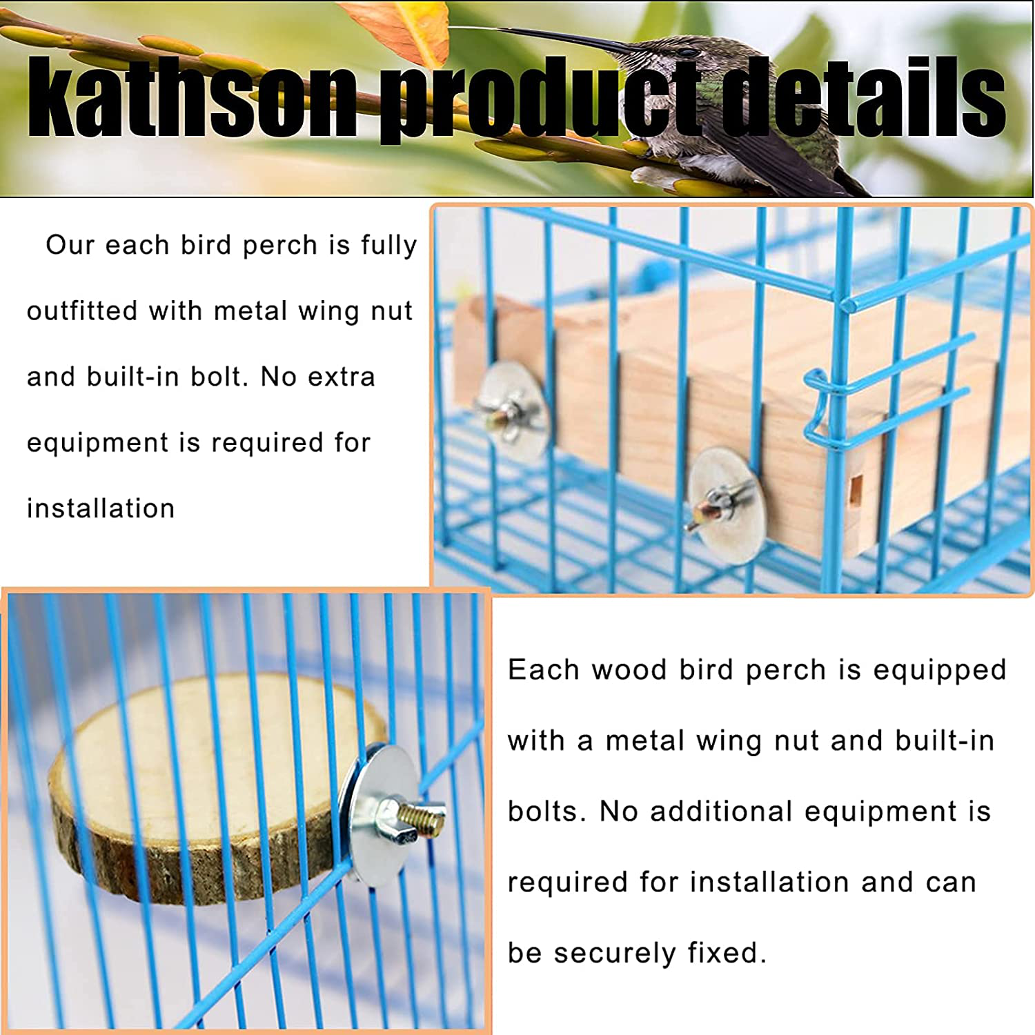 Kathson 2 Pcs Bird Perch Platform Parrot Stand Playground Cage Accesso –  KOL PET
