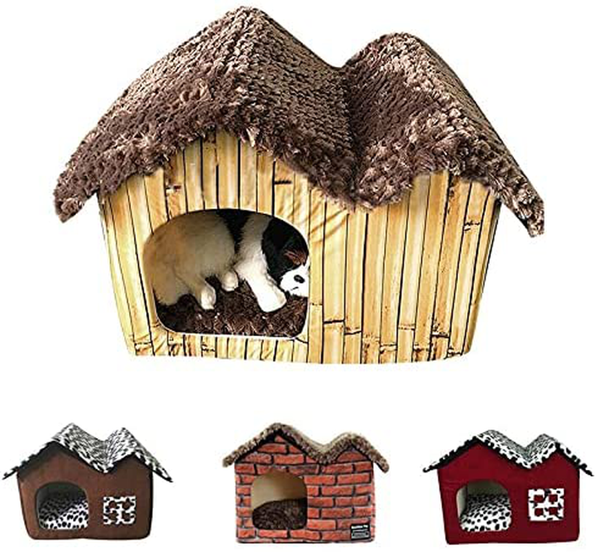 HONGYIFEI2021 Dog Cage Dog House Cat Kennel Warm Cat Cage Cute Dog House Puppy Nest Pet House Puppy Cat Comfortable Foldable Pet Pet Crate Animals & Pet Supplies > Pet Supplies > Dog Supplies > Dog Houses HONGYIFEI2021   