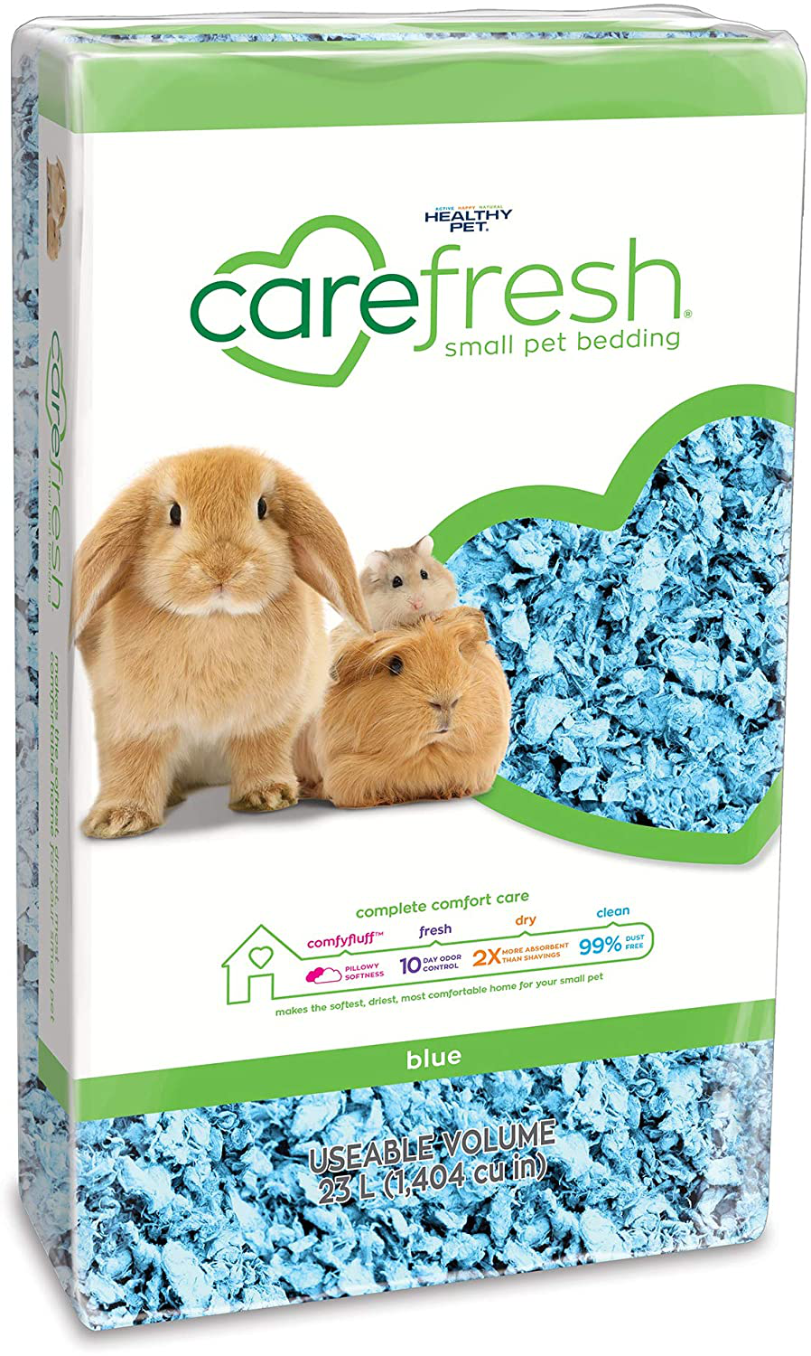 Carefresh 99% Dust-Free Blue Natural Paper Small Pet Bedding with Odor Control, 23 L