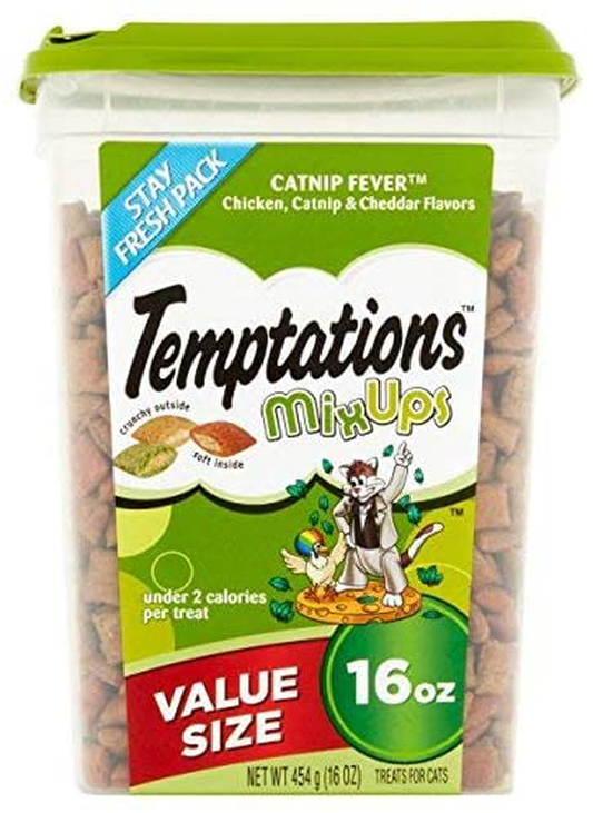TEMPTATIONS Mixups Cat Treats (Chicken, Catnip, Cheddar, 16 Oz. -Pack of 3) Animals & Pet Supplies > Pet Supplies > Cat Supplies > Cat Treats Temptations   