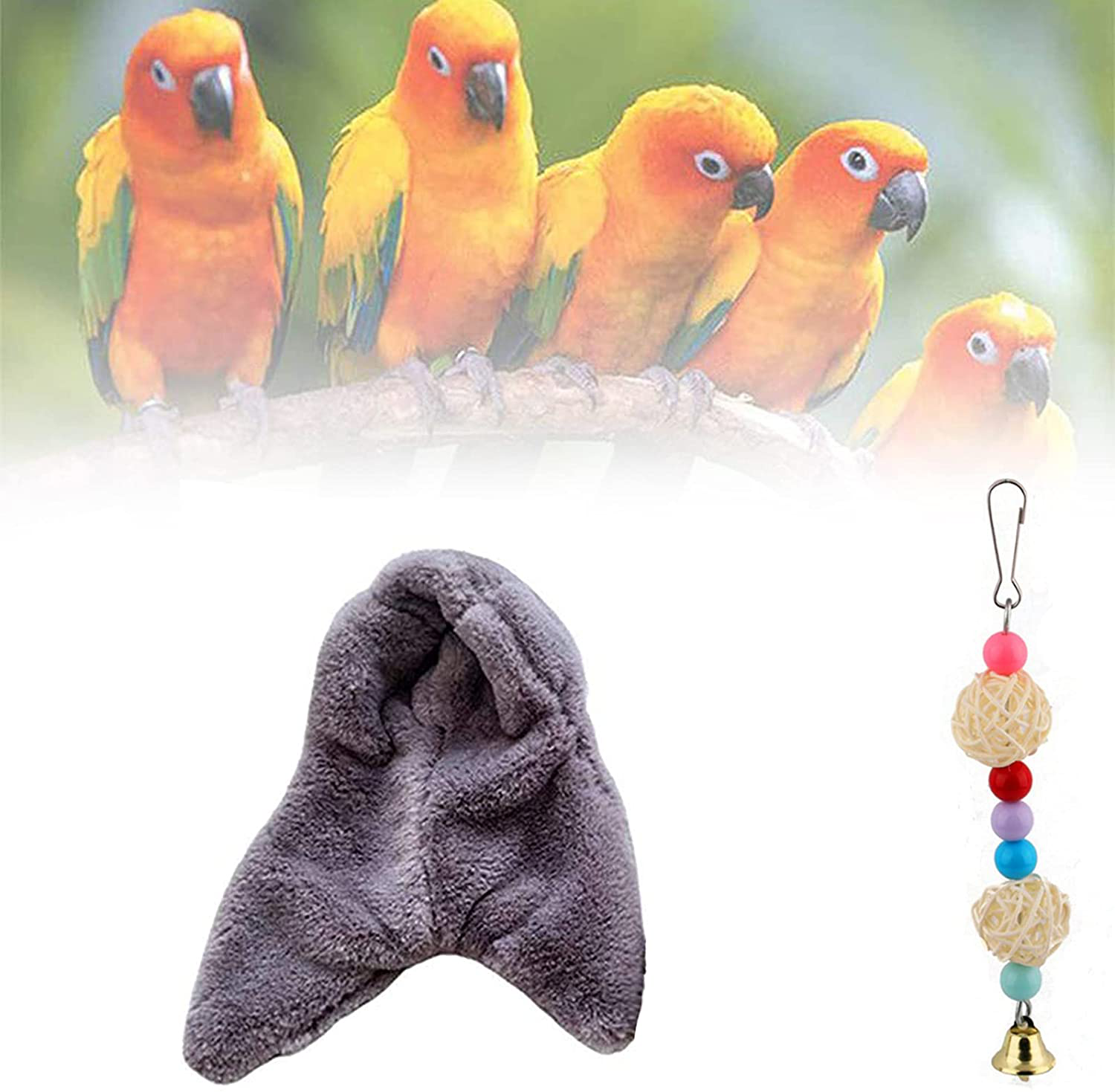 KOXHOX Comfort Corner Fleece Bird Blanket,Cuddle Nest Hanging Toy,Parrot Cage Snuggle Hut Warm Plush Bedding,Small Animals Shelter Plush Bedding for Parakeet Cockatiel Pigeon Animals & Pet Supplies > Pet Supplies > Bird Supplies > Bird Toys KOXHOX   