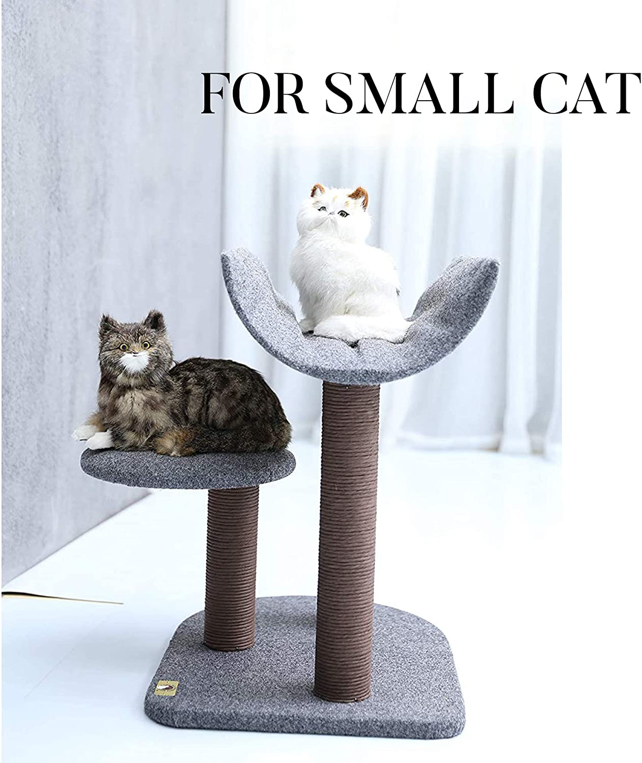Petpals Cat Tree Cat Tower for Cat Activity with Scratching Postsand Toy Ball,Gray (Perch)
